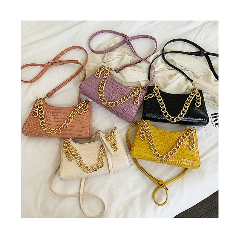 

Fashion Vintage Bags High Quality Luxury Design handbags Leather women bags Chain Shoulder bags Crocodile pattern Totes