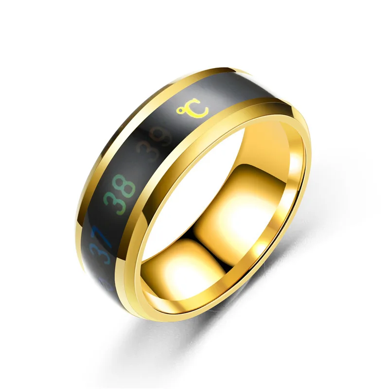 

DAICY cheap wholesale 18k gold plated stainless steel band Temperature Measuring smart ring