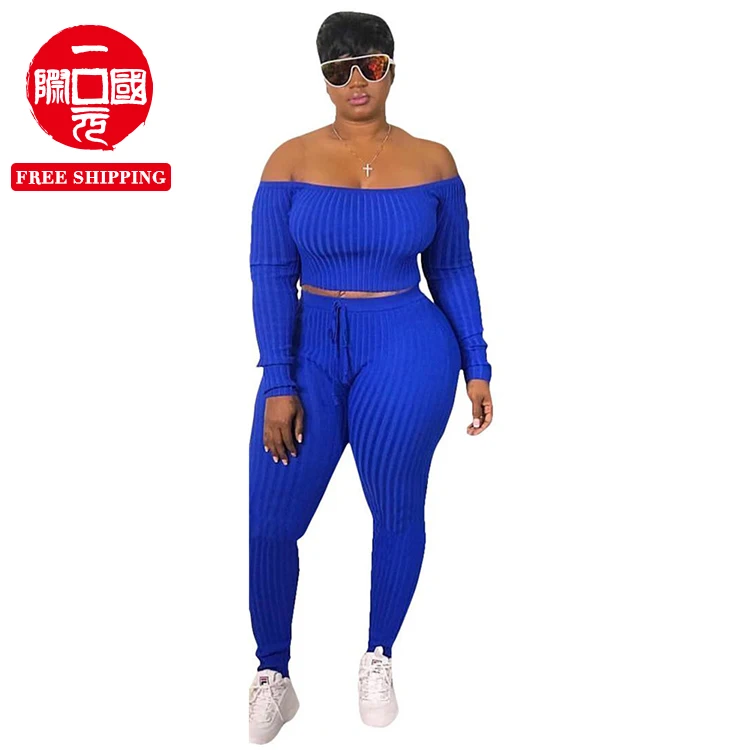 

2021 new European and American women's fashion casual solid color long-sleeved knitted suit