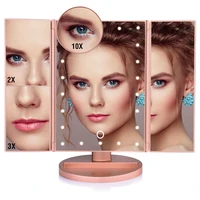 

wholesale led mirror make up Trifold Three Panel with 22Pcs LED , beauty mirror light with led light