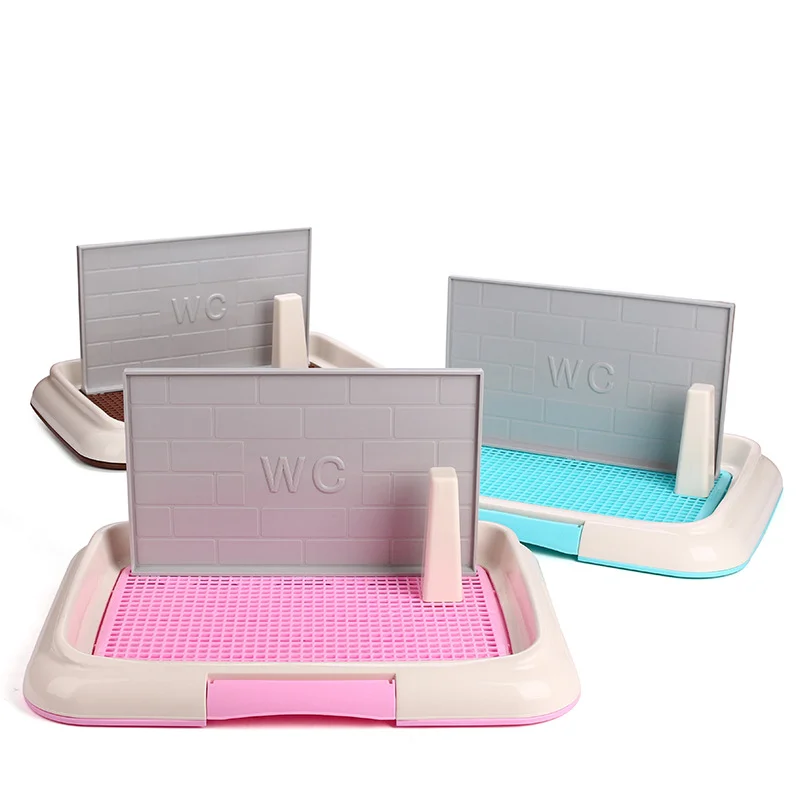 

Wholesale Plastic Doggie Indoor Pet Potty Tray Park Corner Dog Toilet dog wee pee pads tray toilet for dog, Pink,blue