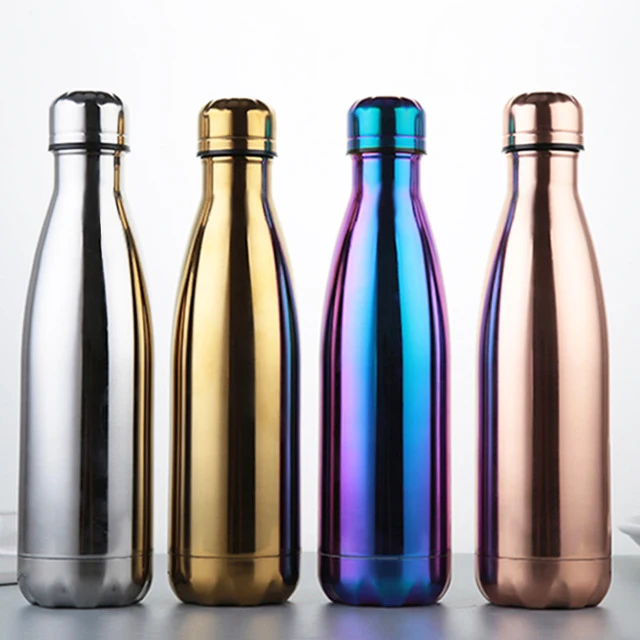 

UV-plating 500ml cola bottle stainless steel vacuum chilly water bottle insulated thermos flask, Customized color