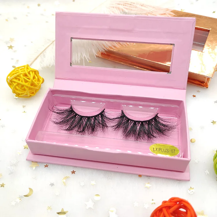 

Create Your Own Brand Mink Lashes Handmade Soft Custom Packaging 5D 25Mm Mink Eyelashes With Private Label
