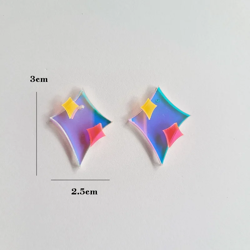 

2021 creative personality new earrings colorful acrylic star earrings fashion laser earrings for women