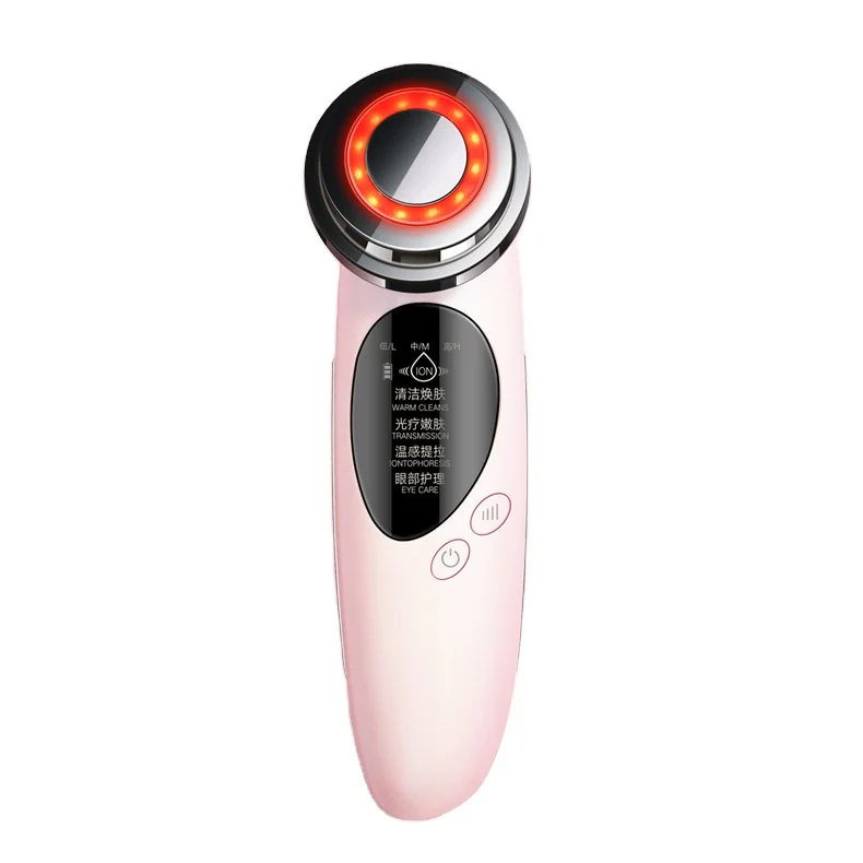 

Ultrasonic infrared vibrating facial massager electric cleanser 4 in 1 Face lifting facial machine home beauty equipment, Pink,white, rose gold