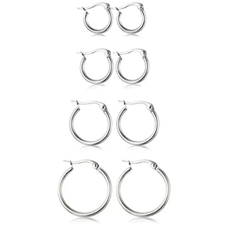 

Fashion S925 Silver Double ring lovely women's hoop earrings, Picture shows