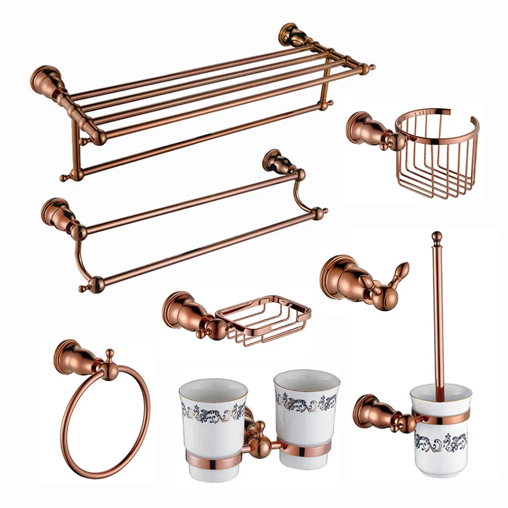 

Bathroom Rose Gold Accessories Products Stainless Steel Accessory Set