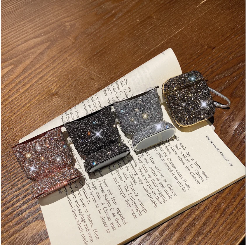 

Dropshipping Diamond Earpods Case For Airpods case Women Bling Cover with keychain For Airpods pro case