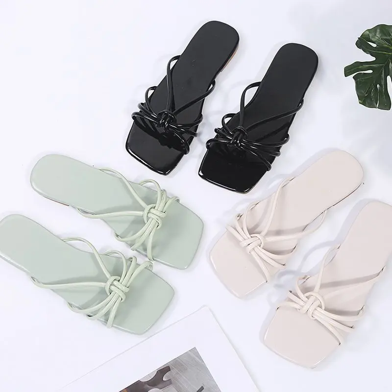 

MD-20041606 2021 new arrivals smmer luxury flat slippers with sandals on the beach comfortable women sandals, 3 colors