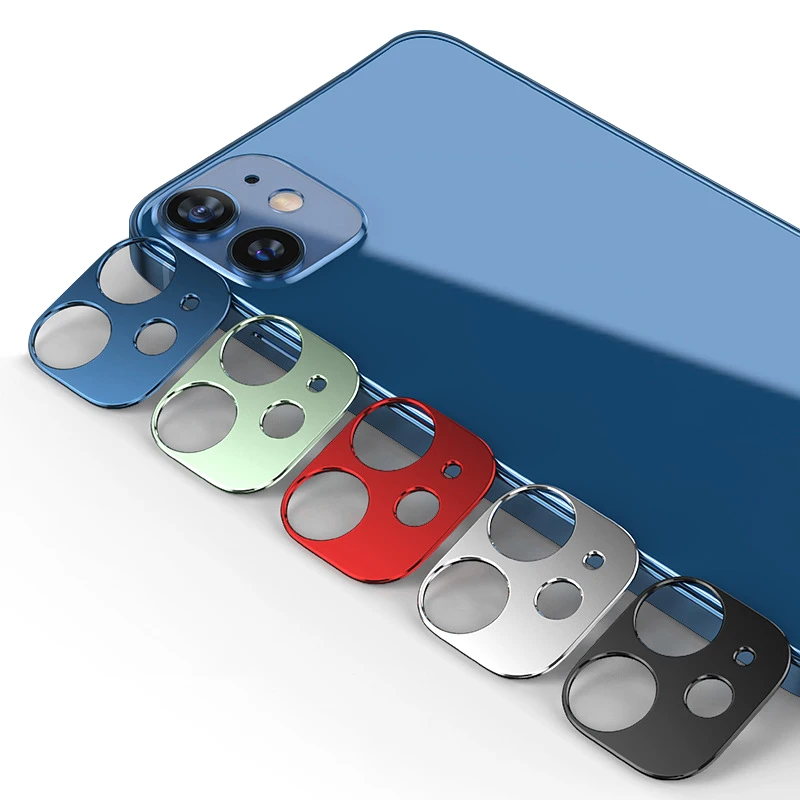 

Colorful 3D Anti Fall Mobile Phone Alloy Camera Lens Protector For iPhone 12 Pro Max