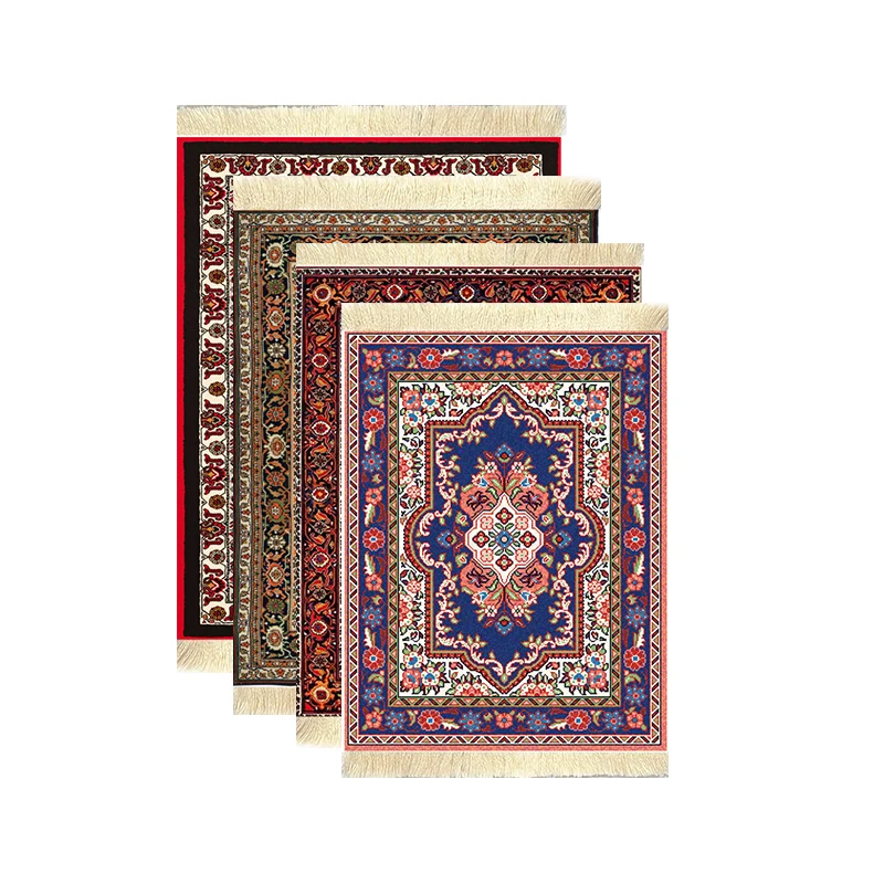 

Persian Mini Woven Rug Mat Mousepad with Fring Home Office Table Decor Physical map New Retro Style Carpet Pattern Mouse Pad
