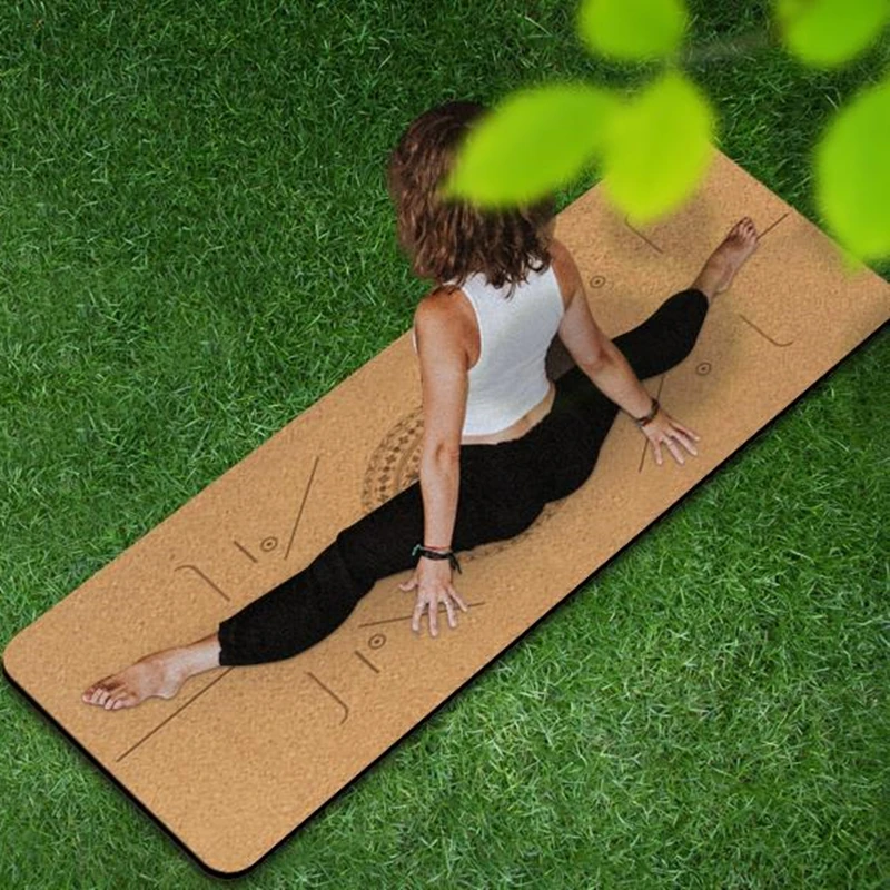 

Low MOQ Cork TPE Yoga Mat Custom Printed Logo Cork TPE Yoga Mat Non-Slip Cork TPE Yoga Mat, Customized color