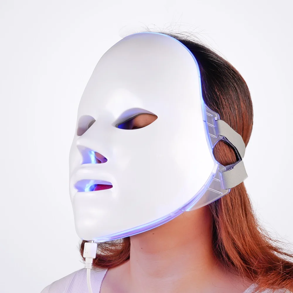 

Private label 2021 face infrared 7 colors LED light Therapy facial beauty mask