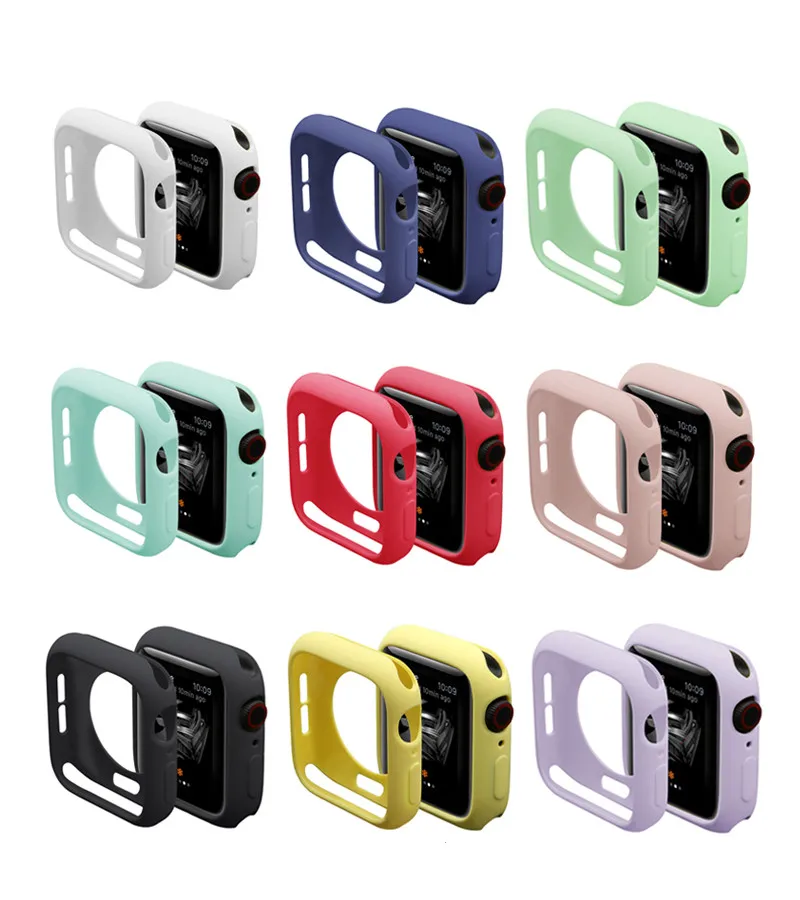 

Watch Cover Case for Apple Watch 5/4/3/2/1 40mm 44mm Scratch pinkycolor colorful soft cases For iWatch Series 3 2 42mm 38mm, 9 colors