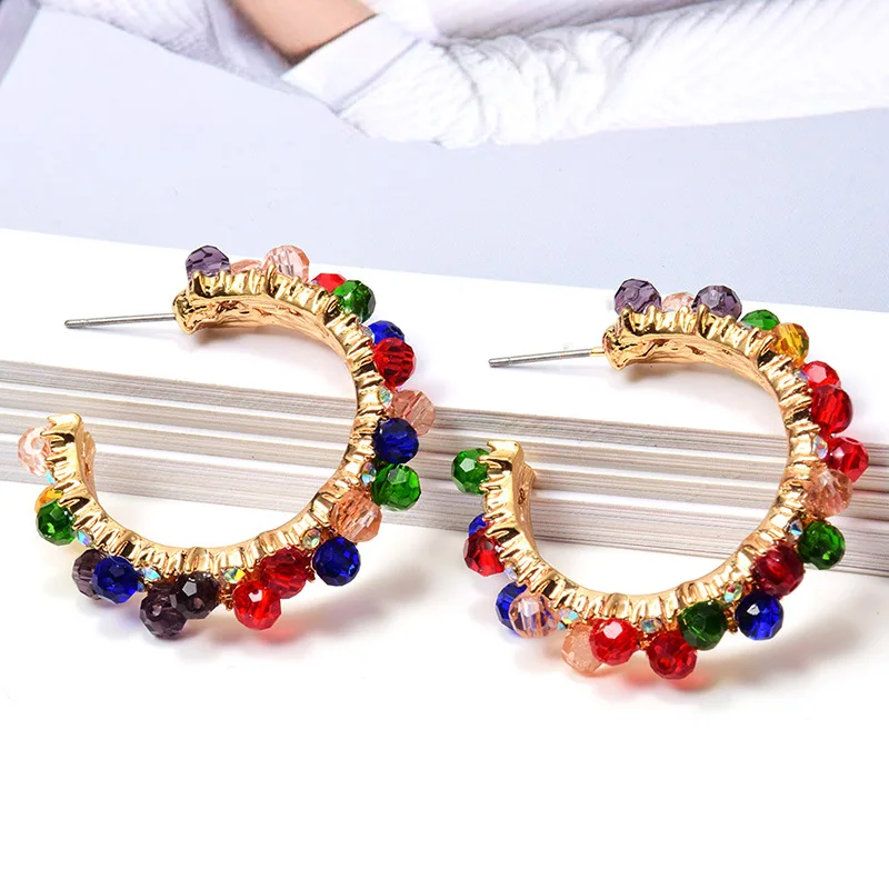 

guangzhou manufacturer gold hoop earr fashion jewelry aretes circle thick 18k 14k solid gold moissanite hoop earrings, Gold color or custom