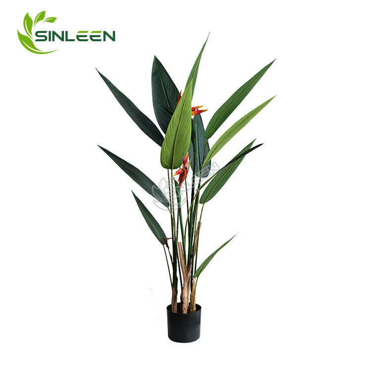 

Best Seller Lifelike High Quality Artificial Plants Strelitzia With flower, Green