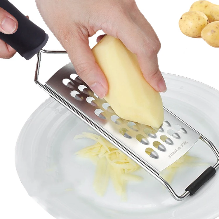 

X050 Kitchen Zester Tools Hand Grip Lemon Ginger Garlic Choco Spice Grater Kitchen Gadget Utensil Tools Stainless Steel Grater, Black