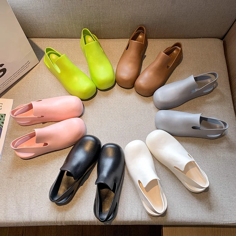 

High quality customized ladies sizes shoes colorful rain shoes cleaner lady candy pure color designer boots for women