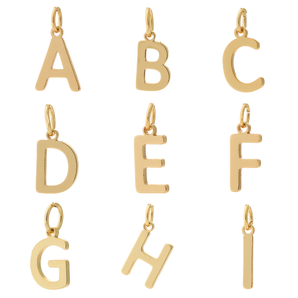 

Diy Fashion Custom Copper Metal Gold Plated Necklace Pendant A-z Initial Alphabet Letter Pendants Dropshipping Jewelry For Women