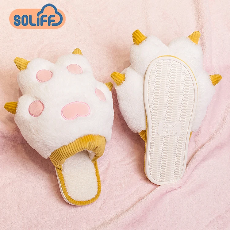 

new design cute bear paw slippers