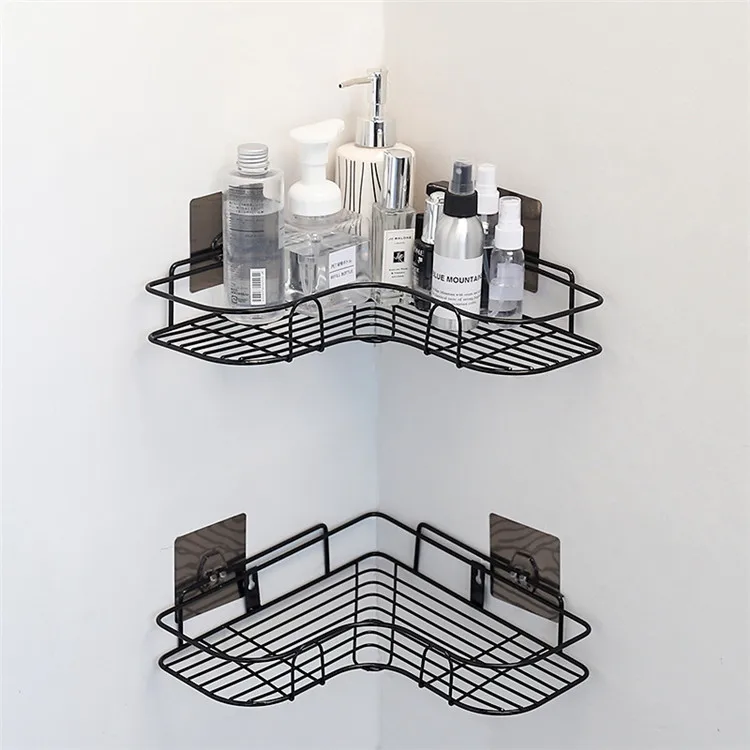 

Metal Bathroom Corner Storage organizer Shelf Soap Holder Bathroom Storage Rack space saving Bracket