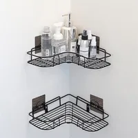 

Metal Bathroom Corner Storage organizer Shelf Soap Holder Bathroom Storage Rack space saving Bracket