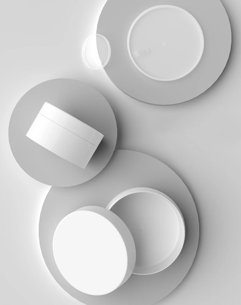 

Wholesale stock 3g engraved/printing logo yellow cosmetic plastic jar with white lid for cream container