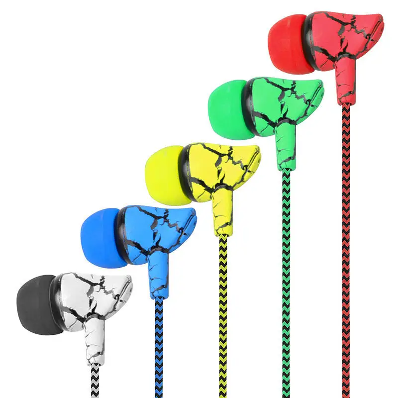 

3.5 mm Bass Jack In-Ear Sport Wired fashionable colorful cable Earphone Headphone Headset with mic