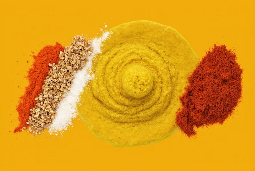 Spice rack showing curry powder bottle