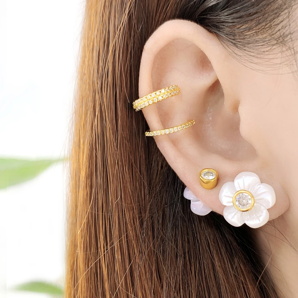 

mother of pearl shell white flower earrings