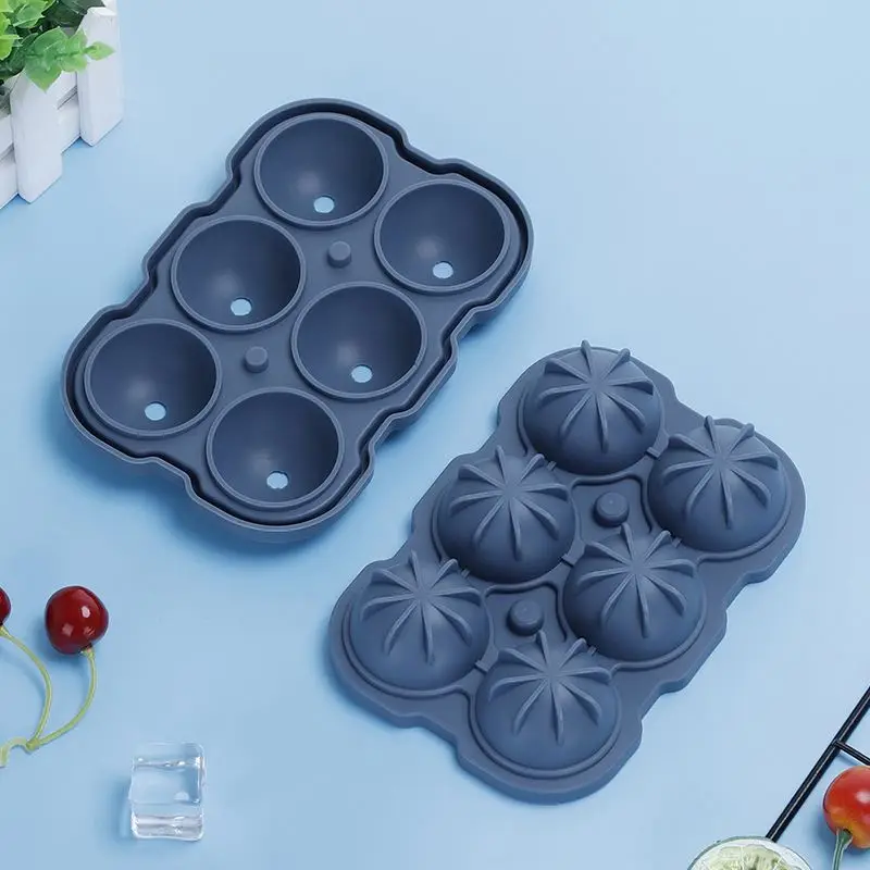 

Wholesale Food Storage Freezer Mold 6 Cavities Silicone Sphere Whiskey Ice Ball Maker Square Silicone Ice Cube Tray With Lid