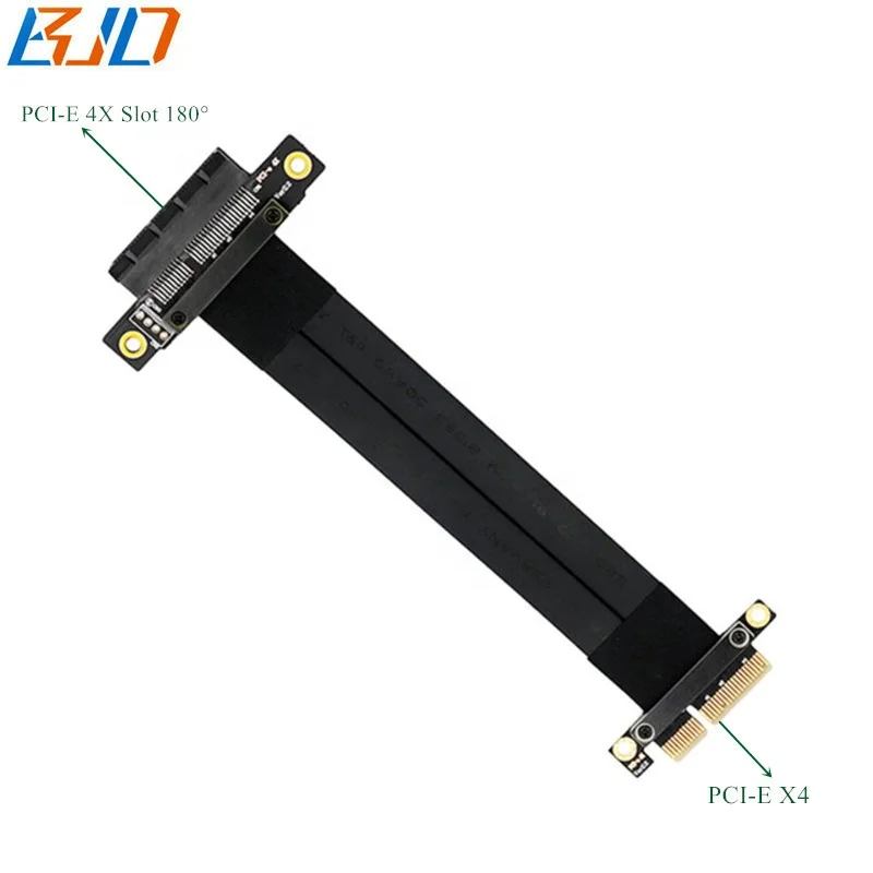 

PCI Express PCI-E PCIe 3.0 4x to x4 Flexible Riser Extension Cable 0.2M 20CM 180 Degree in stock