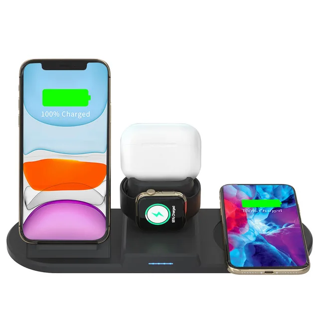 

3 in 1 multi function wireless charging stand base compatible with cellphone for air pods watch