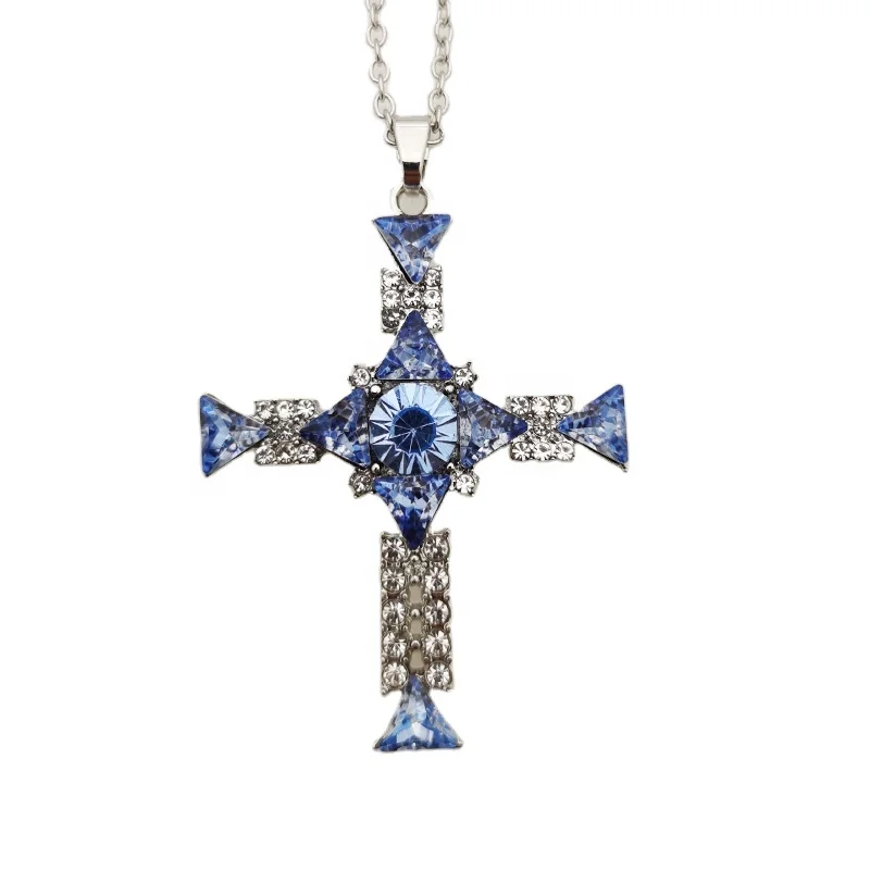 

Noble Luxury Crystal Cross Pendant Necklace For Women Link Chain Charm Women Initial Necklace Wedding Jewelry gift
