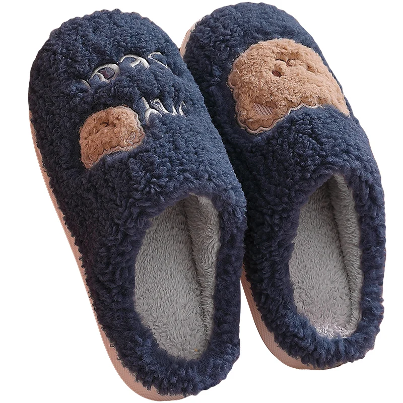 

Fashion Fur Slippers Teddy Bear Slippers For Women Girls Men Slides Indoor House Winter Shoes, Solid color
