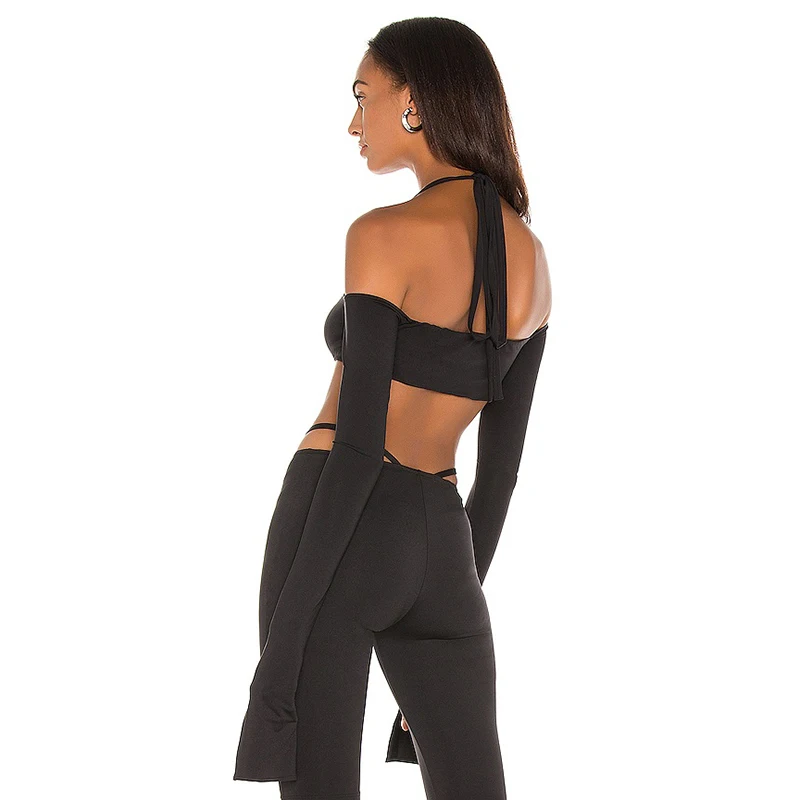 

FD8682 New arrival long sleeve crop top and shorts sexy women's set 2 piece pants for girls summer outfit women top and pants