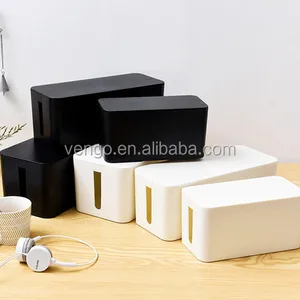 Image of Cable Management Box Cord Organizer Kit Cover Conceal Hide Wire Plug Box