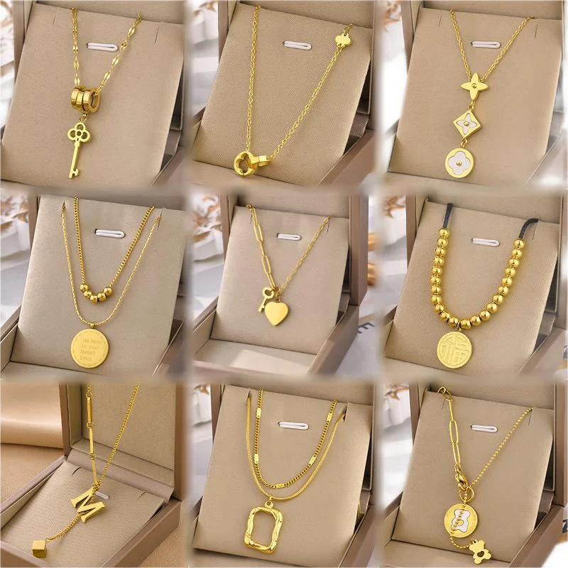 

MARONEW Custom Wholesale Stainless Steel 18k Gold plated copper Jewelry Women Pearl Zircon Heart Pendant Necklace set