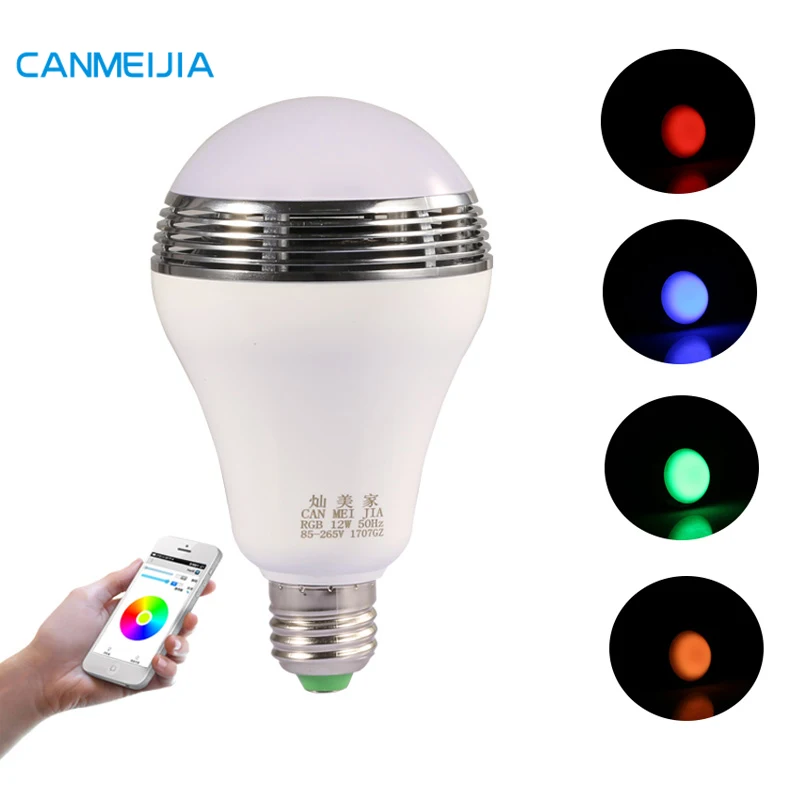 12w E27 Colourful Disco Music Player Speaker Bulb Bombilla Inteligente Rgb Smart Wifi Led Bulb
