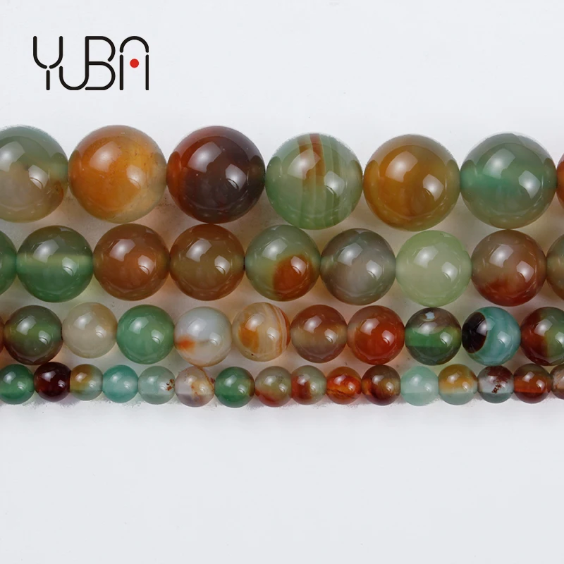 

Natural Stone Peacock Agate Round Smoothloose Beads 4/6/8/10/12/14mm for DIY Jewelry Bracelet Neckalce Accesories, As picture