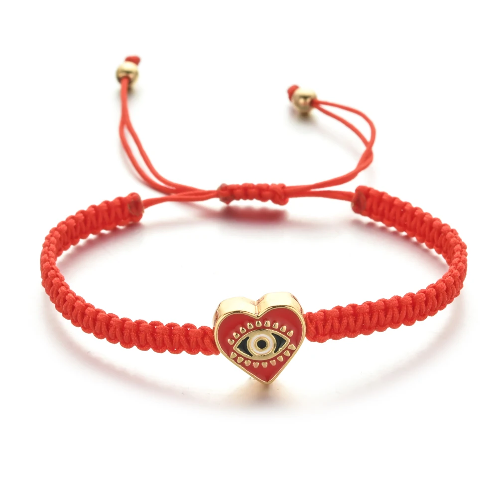 

New Handmade Woven Evil Eyes Charm Bracelets for Women Beads Red Chain Lucky Couple Bracelets Jewelry