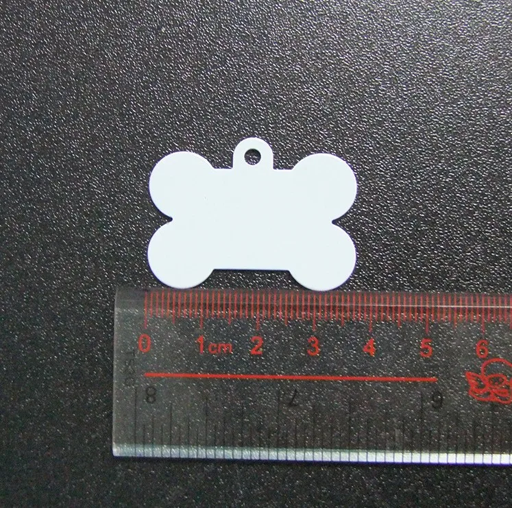 
blank white sublimation bone shape dog pet tag 