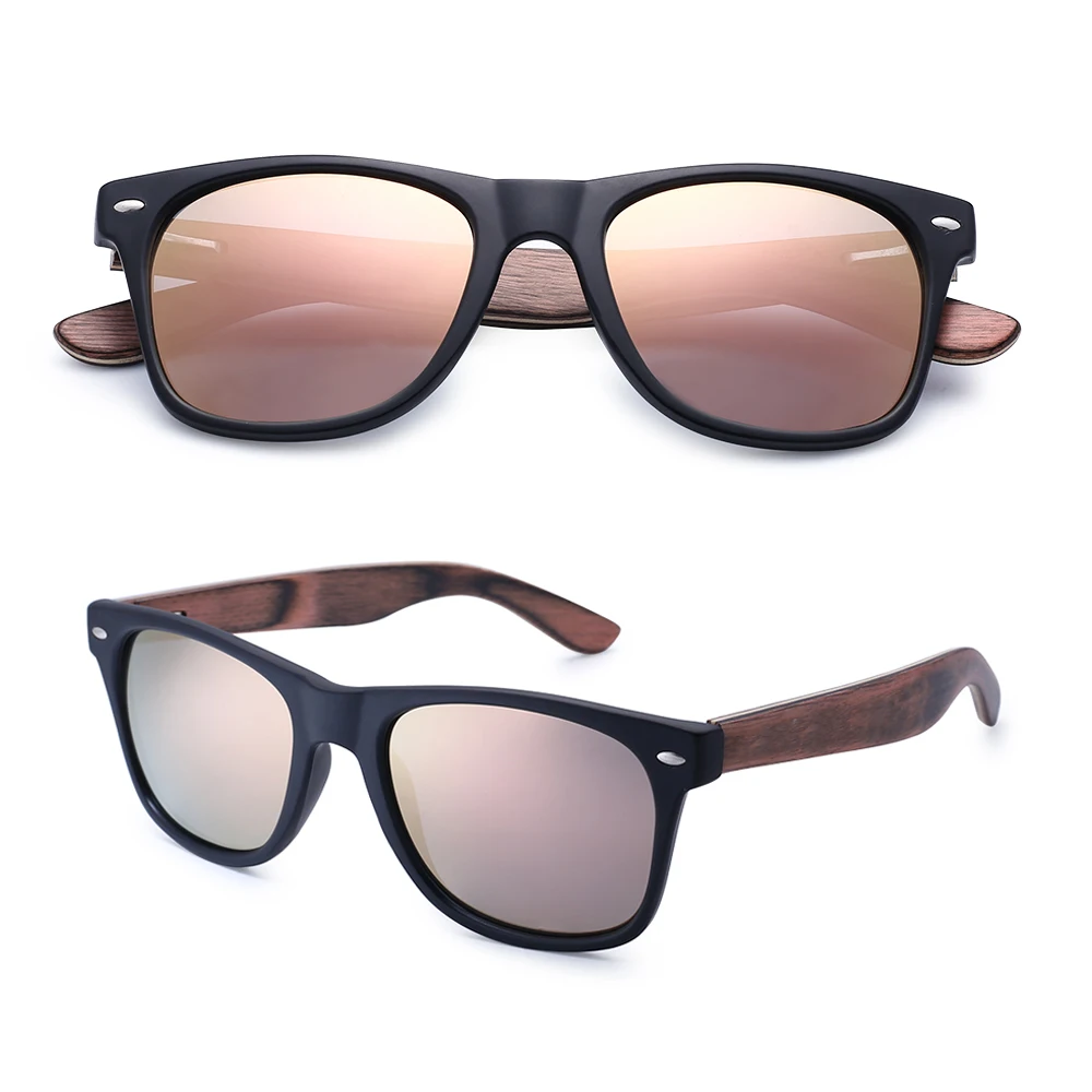 

High fashion pc frame bamboo wood sun glasses with pins, Custom colors