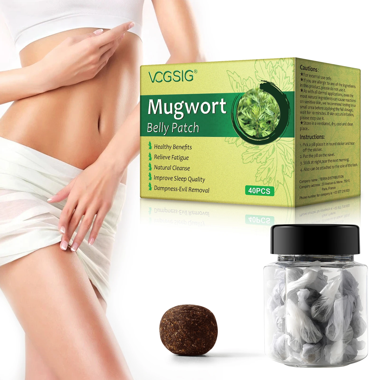 

Navel Slimming Detox Patch Weight Loss Belly Fat Burning Mugwort Belly Button Patch Slim Patch