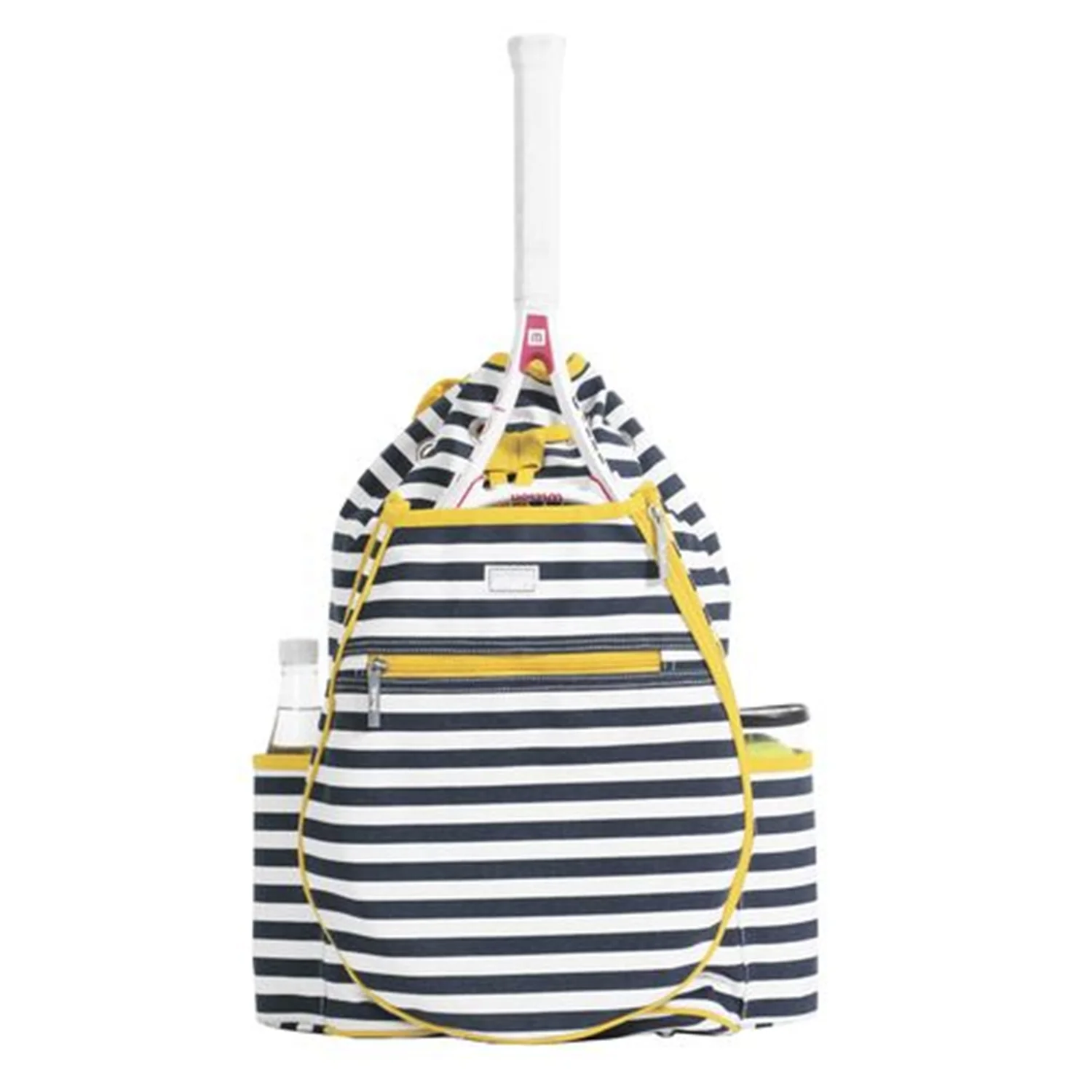 Stylish Striped Print Golf Tennis Drawstring Bag Line Canvas Tennis