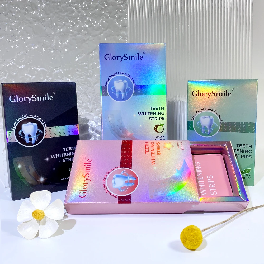 Teeth Whitening Dry Strips Coconut and  Cherry Flavor PAP Formula Home Whitening Teeth Strip Private Label