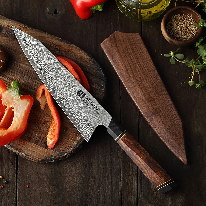 

Super Sharp 67 Layers Damascus Steel kitchen chef Knife with desert iron wood handle