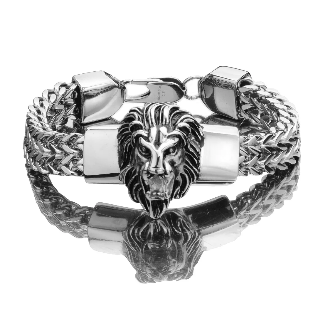 

Summer Men Domineering Bracelet Stainless Steel Lion Head Not easy Fade Cuban Link Chain Bracelet