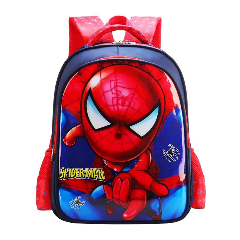 

wholesale Custom Cartoon Student Shoulder Bag Kid child Spiderman School travel backpack school bag manufacturers, Customized color