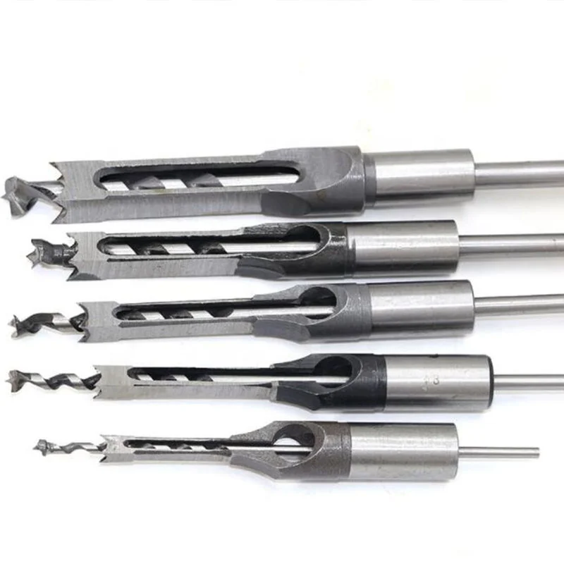 

6-30mm Carbon Steel Round Shank Woodworking Twist Square Hole Mortising Chisel Drill Bit Woodworking Tools